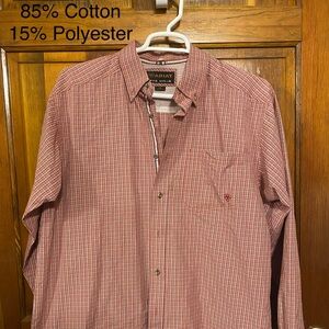 Ariat Men's Casual Red Checkered Shirt